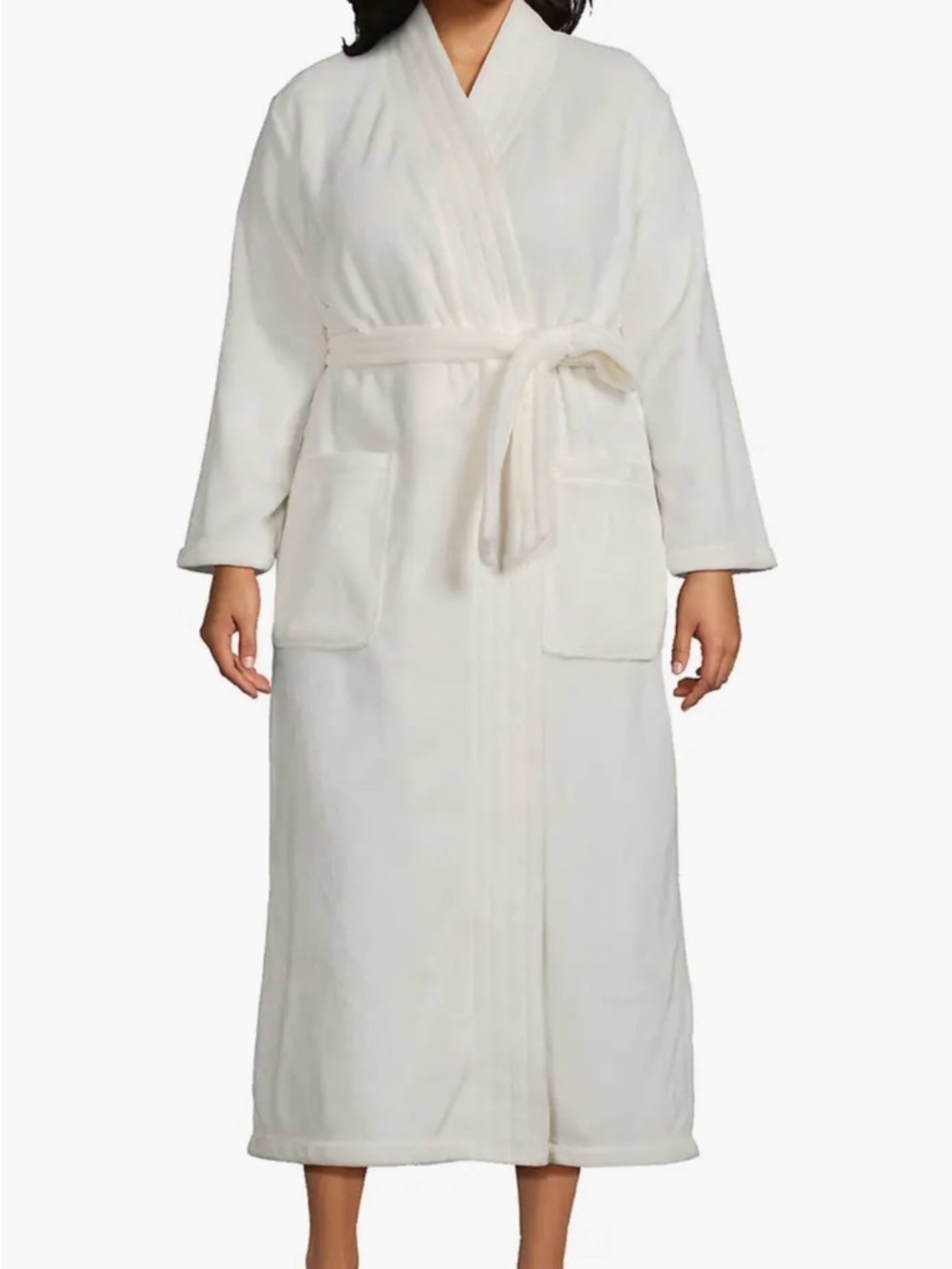 Lands' End Ivory Plush Robe - 3X
